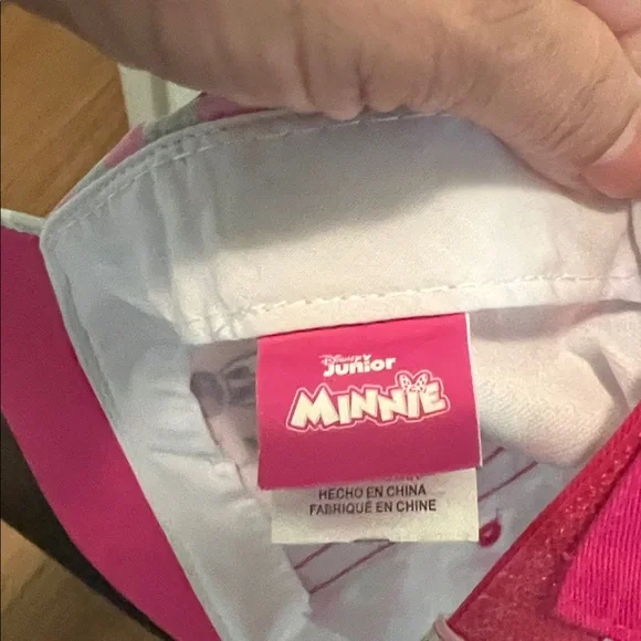 #9560+ Disney Minnie Mouse Hat with 3 D Bow/ Pink and White Hearts - Picture 5 of 8